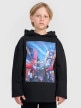 mini: Chłopięca bluza nierozpinana z kapturem 4F 4FJRAW25TSWSM2345 - czarna (1)