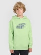  4F JUNIOR Chłopięca bluza nierozpinana z kapturem 4F 4FJRAW25TSWSM2414  zielona Zielony