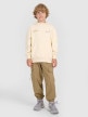 mini: Chłopięca bluza nierozpinana z kapturem 4F 4FJRAW25TSWSM2447 - beżowa (2)