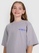mini: Dziewczęcy t-shirt oversize z nadrukiem 4F 4FJRAW25TTSHF2935 - szary (4)