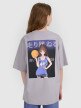 mini: Dziewczęcy t-shirt oversize z nadrukiem 4F 4FJRAW25TTSHF2935 - szary (6)