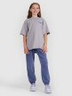 mini: Dziewczęcy t-shirt oversize z nadrukiem 4F 4FJRAW25TTSHF2935 - szary (2)
