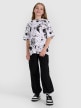 mini: Dziewczęcy t-shirt oversize z nadrukiem 4F 4FJRAW25TTSHF3069 - biały (5)