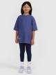 mini: Dziewczęcy t-shirt oversize z nadrukiem 4F 4FJRAW25TTSHF3187 - granatowy (3)