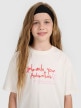 mini: Dziewczęcy t-shirt z nadrukiem 4F 4FJRAW25TTSHF3188 - biały (4)