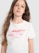 mini: Dziewczęcy t-shirt z nadrukiem 4F 4FJRAW25TTSHF3189-11S - biały (4)