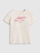mini: Dziewczęcy t-shirt z nadrukiem 4F 4FJRAW25TTSHF3189-11S - biały (6)