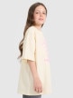 mini: Dziewczęcy t-shirt oversize z nadrukiem 4F 4FJRAW25TTSHF3197 - beżowy (3)
