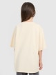mini: Dziewczęcy t-shirt oversize z nadrukiem 4F 4FJRAW25TTSHF3197 - beżowy (5)