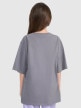 mini: Dziewczęcy t-shirt oversize z nadrukiem 4F 4FJRAW25TTSHF3197 - szary (6)