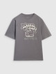 mini: Dziewczęcy t-shirt oversize z nadrukiem 4F 4FJRAW25TTSHF3197 - szary (8)