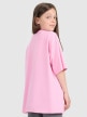 mini: Dziewczęcy t-shirt oversize z nadrukiem 4F 4FJRAW25TTSHF3197 - różowy (5)