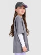 mini: Dziewczęcy t-shirt oversize z nadrukiem 4F 4FJRAW25TTSHF3200 - szary (2)