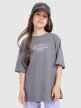 mini: Dziewczęcy t-shirt oversize z nadrukiem 4F 4FJRAW25TTSHF3200 - szary (3)