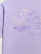mini: Dziewczęcy t-shirt oversize z nadrukiem 4F 4FJRAW25TTSHF3200 - fioletowy (9)