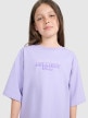 mini: Dziewczęcy t-shirt oversize z nadrukiem 4F 4FJRAW25TTSHF3200 - fioletowy (4)