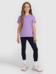 mini: Dziewczęcy t-shirt bez nadruku 4F 4FJRAW25TTSHF3233 - fioletowy (2)