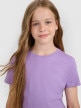 mini: Dziewczęcy t-shirt bez nadruku 4F 4FJRAW25TTSHF3233 - fioletowy (3)