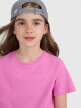 mini: Dziewczęcy t-shirt bez nadruku 4F 4FJRAW25TTSHF3233 - różowy (3)