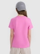 mini: Dziewczęcy t-shirt bez nadruku 4F 4FJRAW25TTSHF3233 - różowy (4)