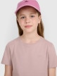 mini: Dziewczęcy t-shirt bez nadruku 4F 4FJRAW25TTSHF3233 - beżowy (3)