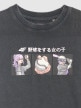 mini: Dziewczęcy t-shirt z nadrukiem 4F 4FJRAW25TTSHF3291 - szary (2)