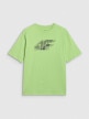  4F JUNIOR Chłopięcy tshirt z nadrukiem 4F 4FJRAW25TTSHM3165  zielony Zielony