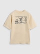 mini: Chłopięcy t-shirt oversize z nadrukiem 4F 4FJRAW25TTSHM3208 - beżowy (6)