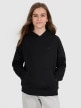 mini: Dziewczęca bluza nierozpinana z kapturem 4F 4FJRMM00TSWSF2465 - czarna (1)