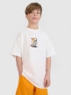  4F JUNIOR Chłopięcy tshirt z nadrukiem 4F 4FJRSS25TTSHM2641  biały Biały