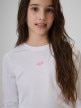 mini: Dziewczęcy longsleeve do pływania UPF50+ 4F 4FJRSS26TFLOF697 - biały (4)