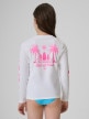 mini: Dziewczęcy longsleeve do pływania UPF50+ 4F 4FJRSS26TFLOF697 - biały (5)
