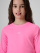 mini: Dziewczęcy longsleeve do pływania UPF50+ 4F 4FJRSS26TFLOF697 - różowy (4)