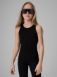  4F JUNIOR Dziewczęcy crop top 4F 4FJRSS26TSLEF327  czarny Czarny