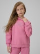  4F JUNIOR Dziewczęca bluza dresowa nierozpinana z kapturem 4F 4FJRSS26TSWSF2627  różowa Różowy