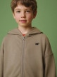 mini: Chłopięca bluza rozpinana z kapturem 4F 4FJRSS26TSWSM3051 - beżowa (4)