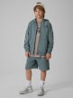 mini: Chłopięca bluza rozpinana z kapturem 4F 4FJRSS26TSWSM3052 - turkusowa (2)