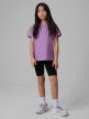 mini: Dziewczęcy t-shirt bez nadruku 4F 4FJRSS26TTSHF3554 - fioletowy (3)