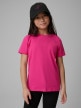  4F JUNIOR Dziewczęcy tshirt bez nadruku 4F 4FJRSS26TTSHF3554  różowy Różowy