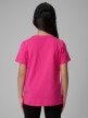 mini: Dziewczęcy t-shirt bez nadruku 4F 4FJRSS26TTSHF3554 - różowy (6)