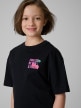 mini: Dziewczęcy t-shirt z nadrukiem 4F 4FJRSS26TTSHF3827 - czarny (3)