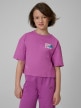  4F JUNIOR Dziewczęcy tshirt z nadrukiem 4F 4FJRSS26TTSHF3827  fioletowy Fioletowy