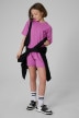 mini: Dziewczęcy t-shirt bez nadruku 4F 4FJRSS26TTSHF3841 - fioletowy (4)