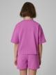 mini: Dziewczęcy t-shirt bez nadruku 4F 4FJRSS26TTSHF3841 - fioletowy (2)