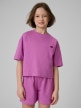 mini: Dziewczęcy t-shirt bez nadruku 4F 4FJRSS26TTSHF3841 - fioletowy (1)