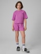 mini: Dziewczęcy t-shirt bez nadruku 4F 4FJRSS26TTSHF3841 - fioletowy (5)