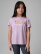  4F JUNIOR Dziewczęcy tshirt z nadrukiem 4F 4FJRSS26TTSHF3869  fioletowy Fioletowy