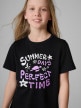 mini: Dziewczęcy t-shirt z nadrukiem 4F 4FJRSS26TTSHF3913 - czarny (3)