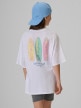 mini: Dziewczęcy t-shirt z nadrukiem 4F 4FJRSS26TTSHF3980 - biały (4)