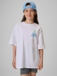mini: Dziewczęcy t-shirt z nadrukiem 4F 4FJRSS26TTSHF3980 - biały (1)